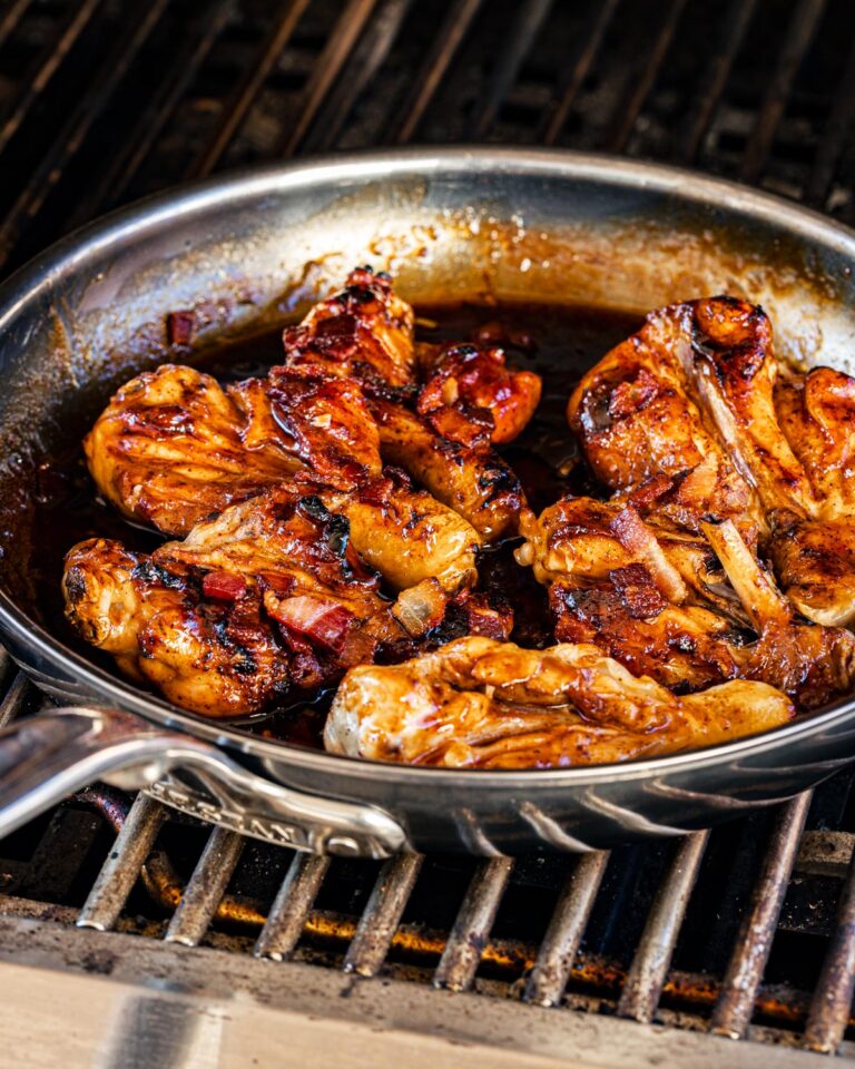 Maple Bourbon Glaze with Chicken Drumsticks - Chiles and Smoke