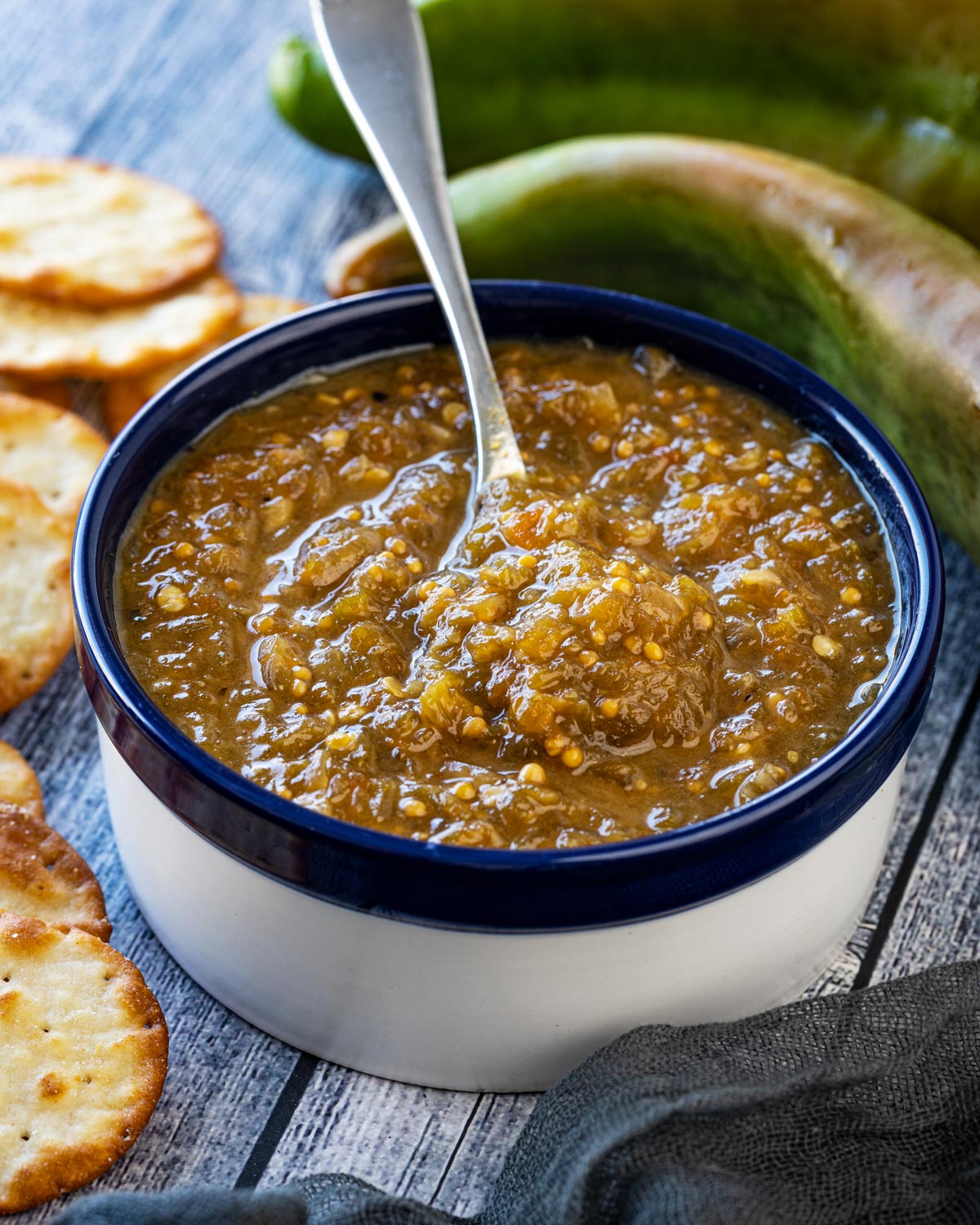 Try a bowl of roasted hatch chile jam for your next set of snacks