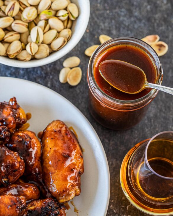 Sweet Honey Bourbon BBQ Sauce Chiles and Smoke