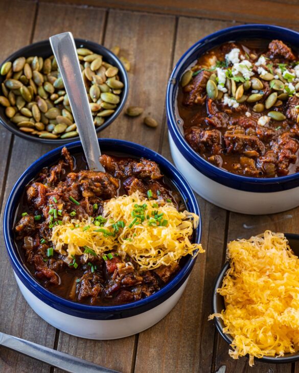 Smoked Brisket Chili Chiles and Smoke