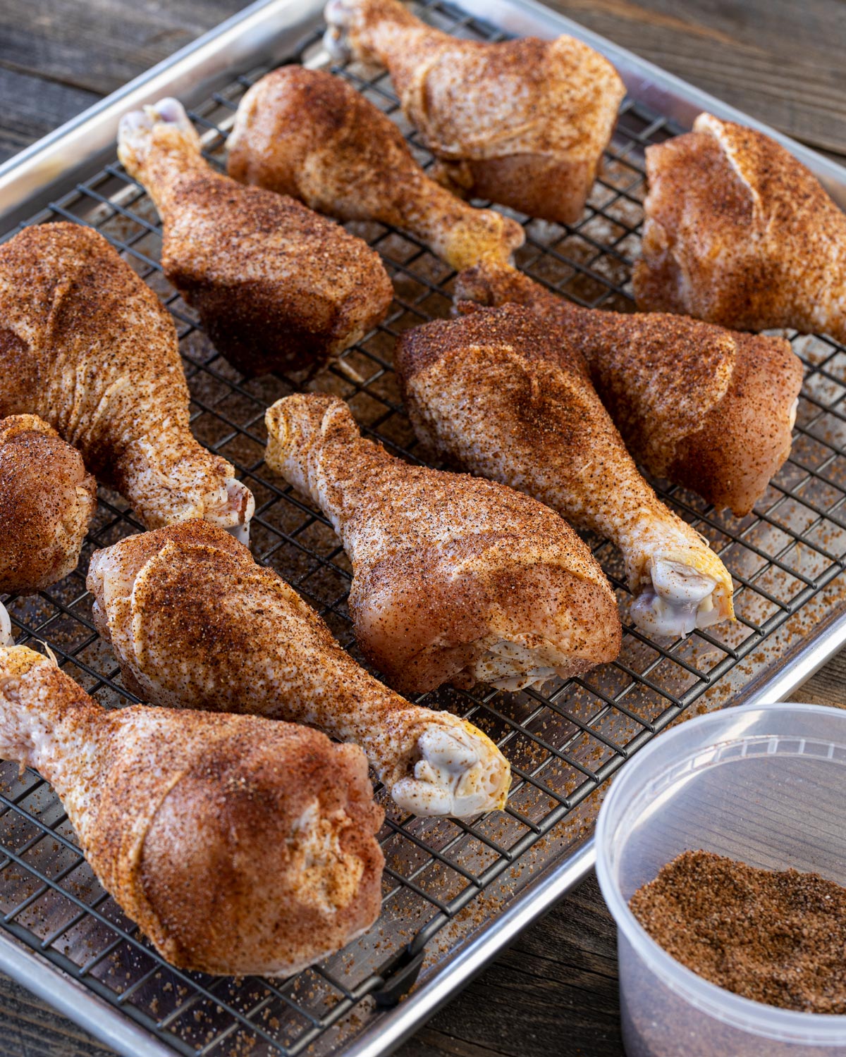 Chicken drumsticks seasoned with the Signature Sweet & Smoky rub