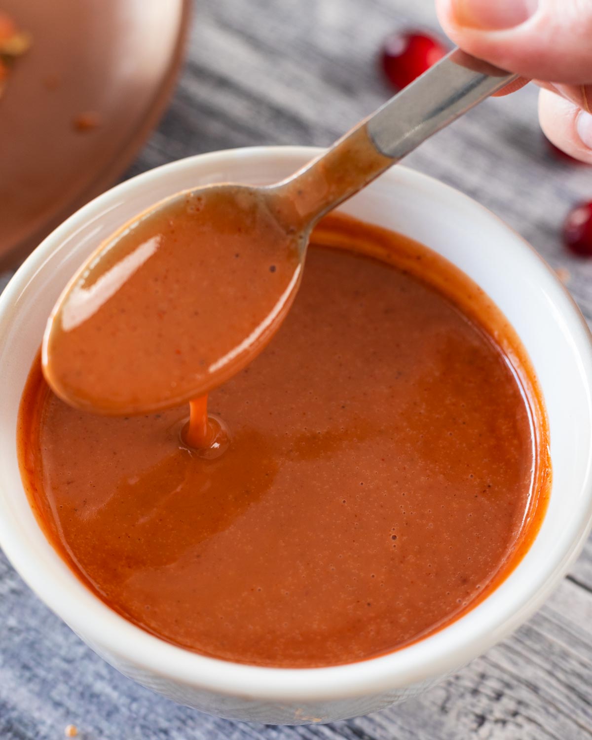 Flavorful cranberry honey mustard has a great consistency for dressings or saucing sandwiches.