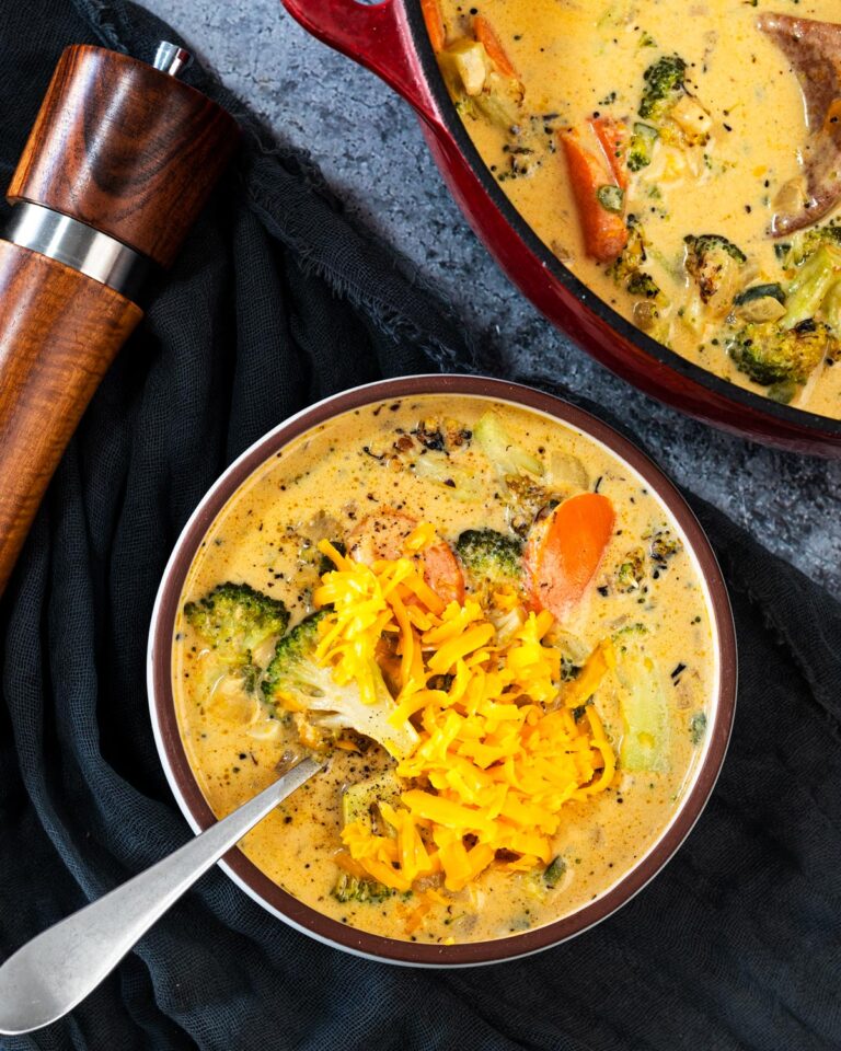 Grilled Poblano Broccoli Cheese Soup Chiles and Smoke