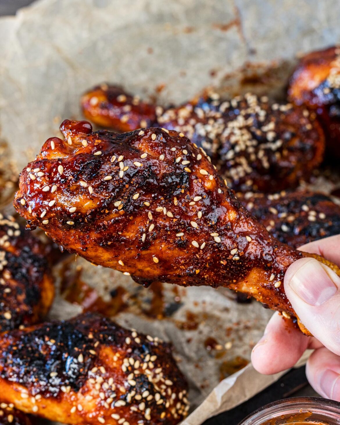 Grilled Korean BBQ Chicken Drumsticks Chiles and Smoke