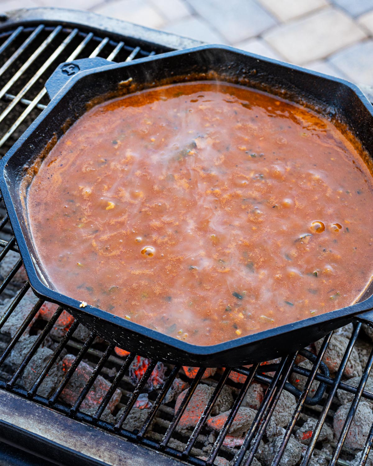 Add in the shrimp stock slowly while stirring. Allow it to cook for 5-10 minutes.