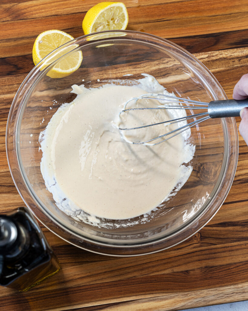 Mix all of the ingredients together for the sauce and let it rest for 30 minutes.