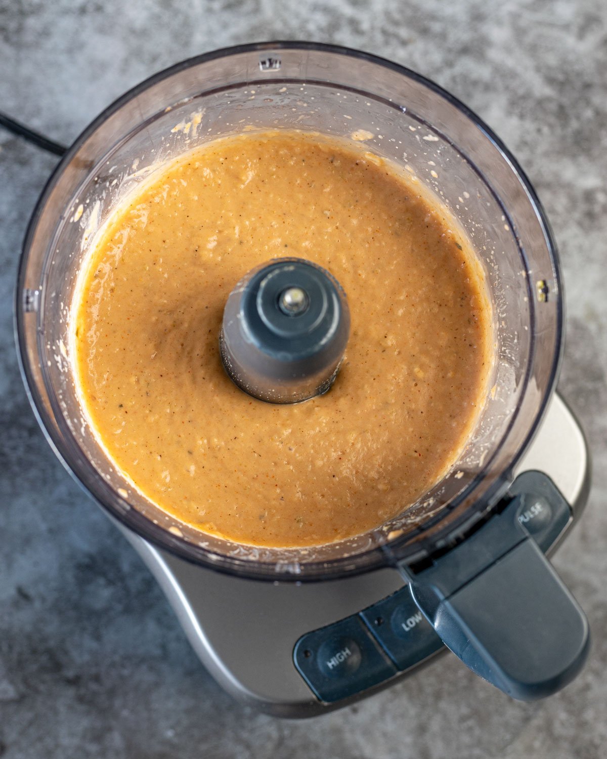 Blend all of the ingredients in a food processor.