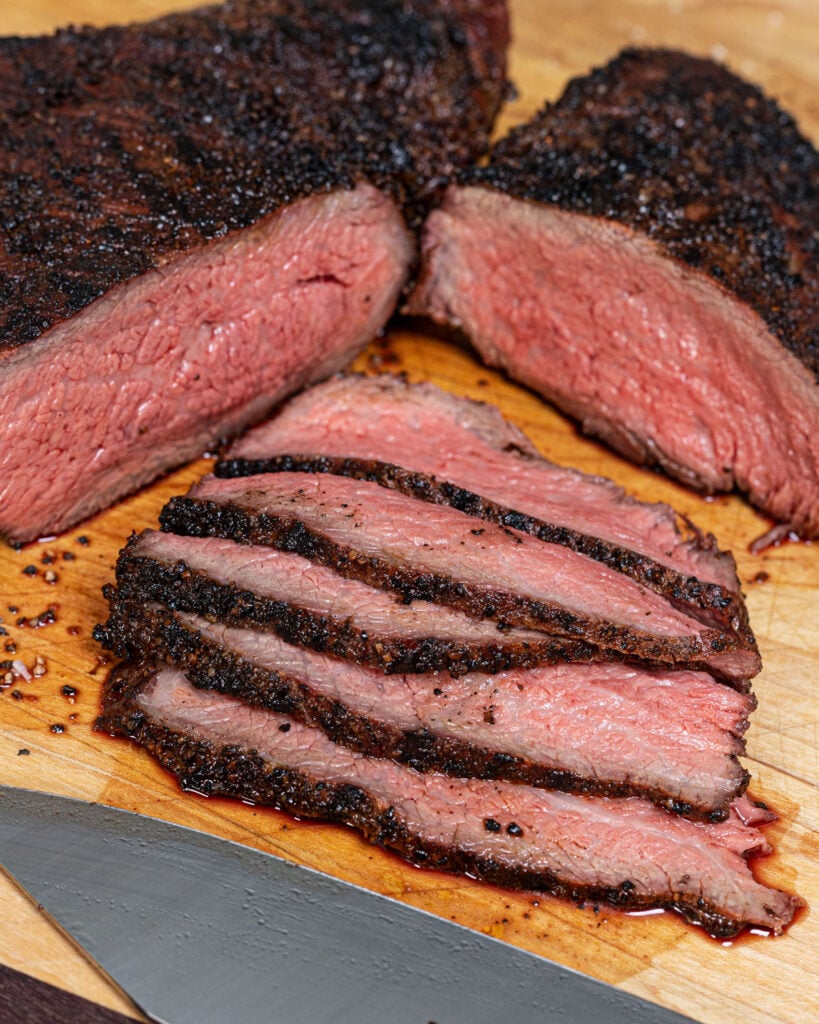 Reverse Seared tri tip is ready for a sandwich.