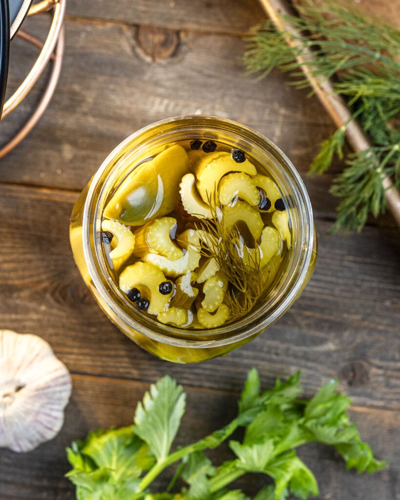 Quick Pickled Celery Chiles and Smoke