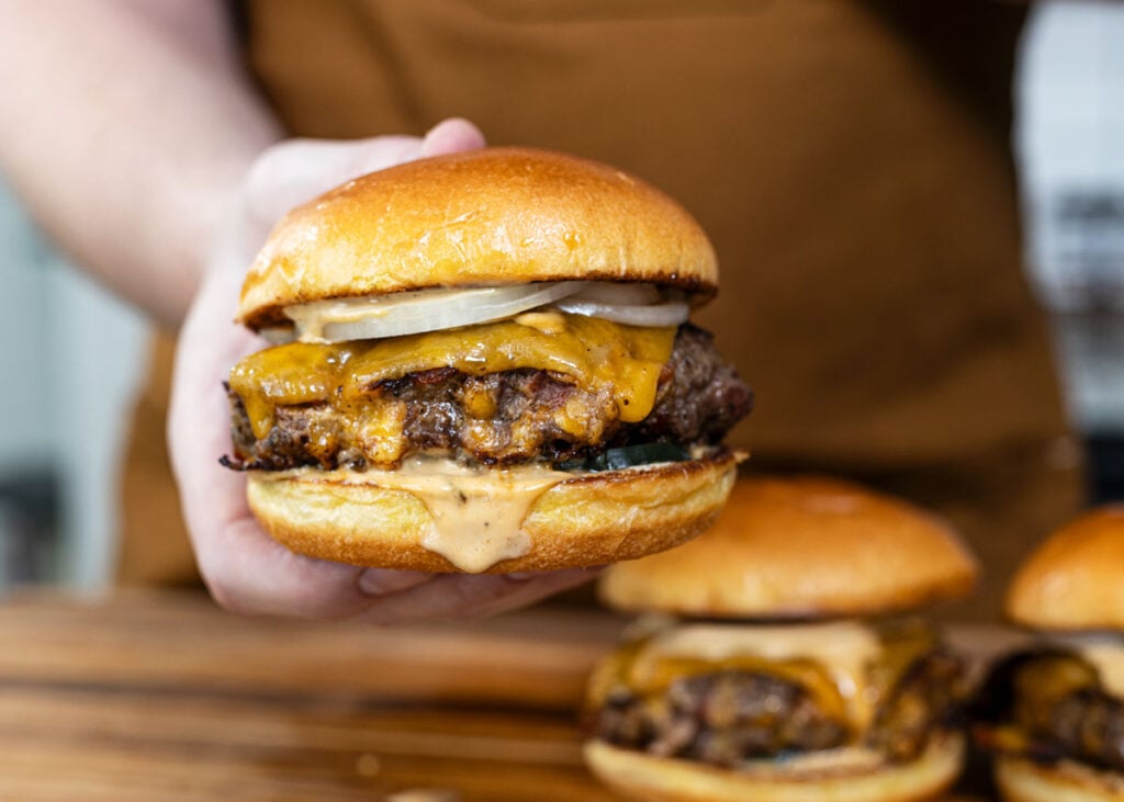 Grab a hold of this delicious Crack Burger, filled with cheddar, bacon, and ranch.