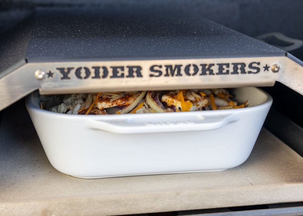 Bake the smoked Tennessee Onions in the pizza oven so the top gets nice and browned.