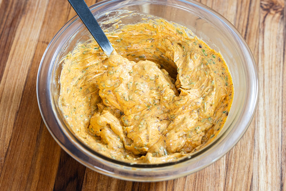 Prep the compound butter ahead of time before grilling the burgers.