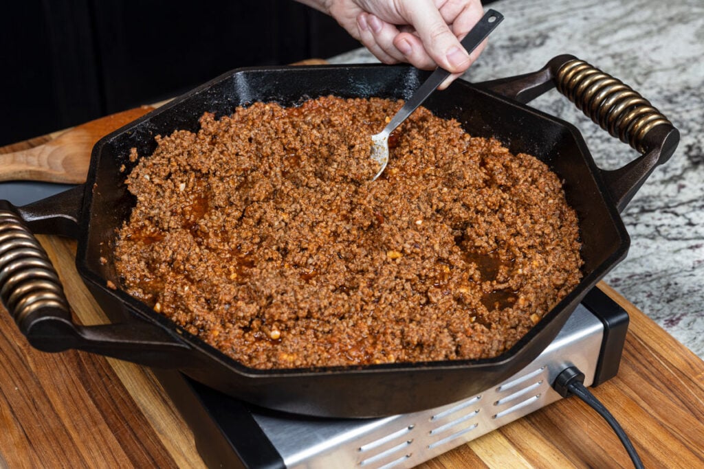 Spicy hot dog chili is easy to make