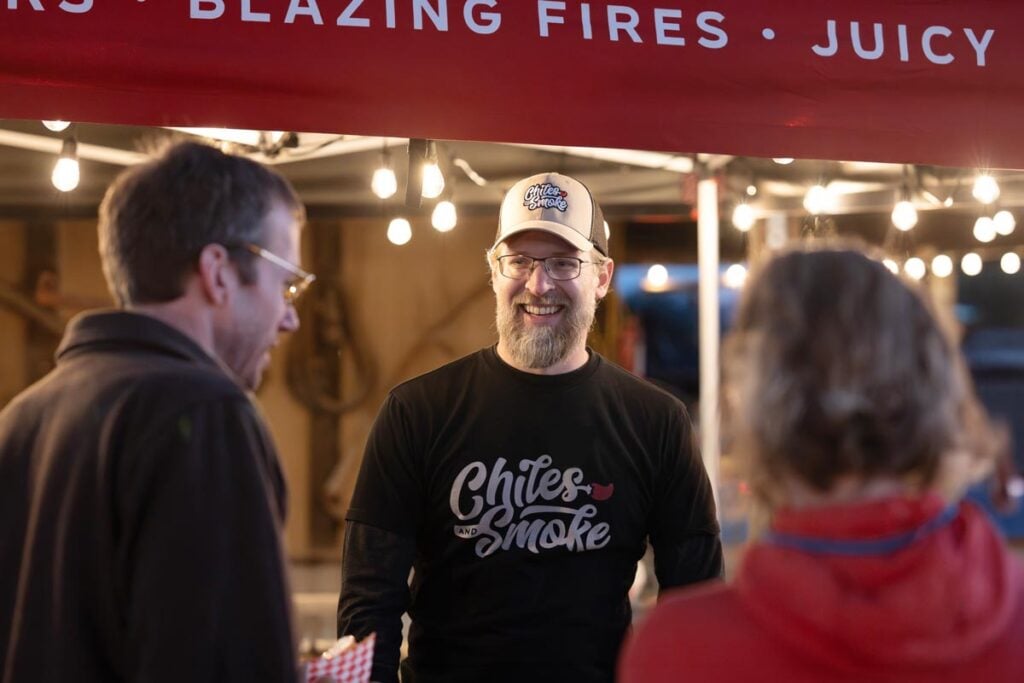 Brad Prose at Chiles and Smoke booth